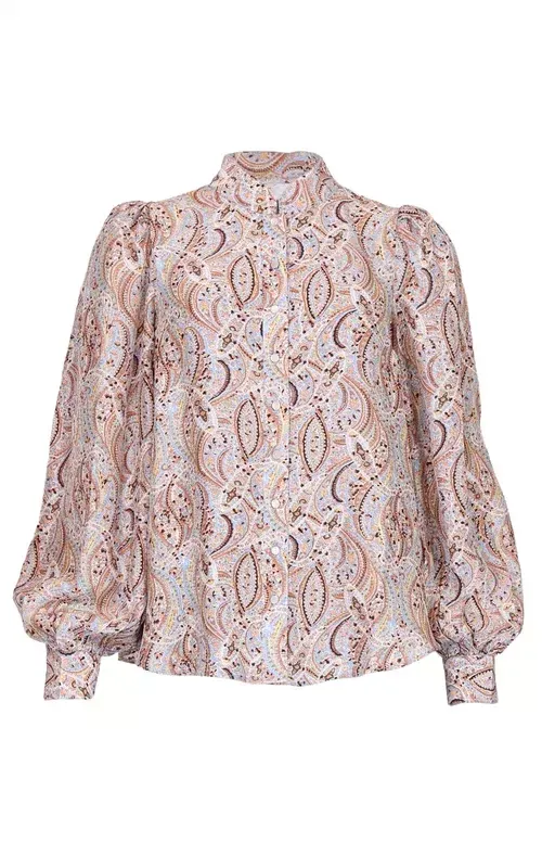 By TiMo Striped Organza Blouse Delicate Paisley