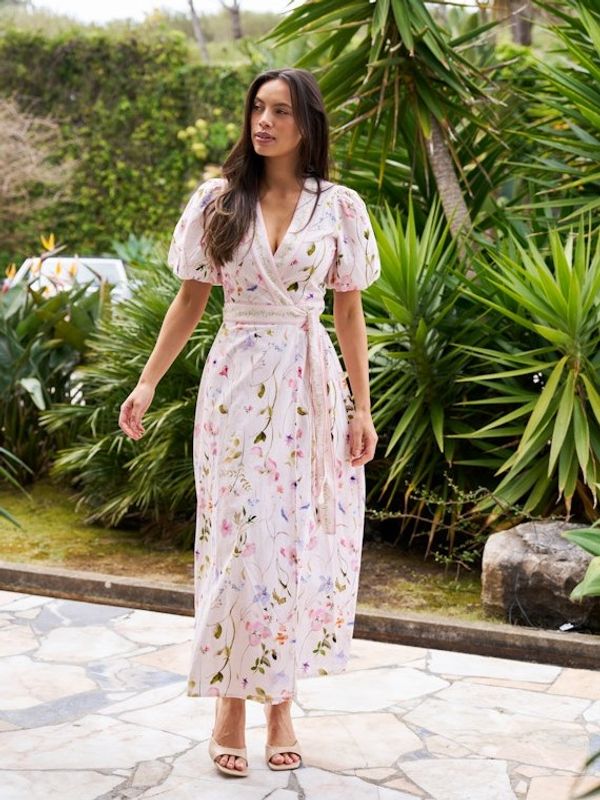 Neo Noir Clarine Flowe Dress Off White