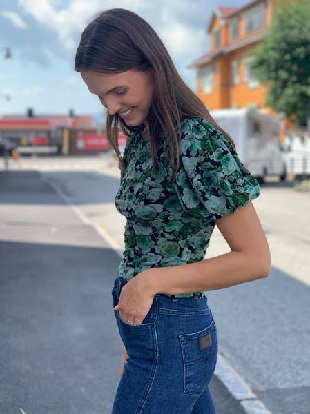 Bilde av Ganni T2807 Printed Mesh Topp