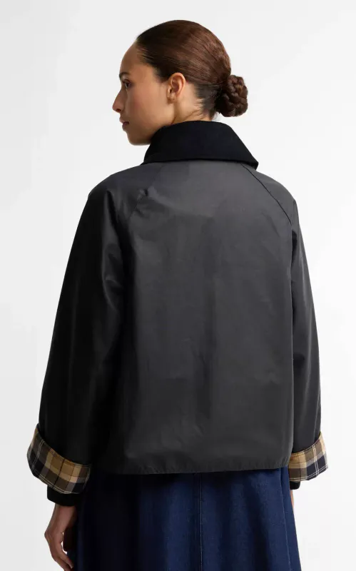 Barbour Icons Modern Spey Waxed Jacket Navy/Birchwood