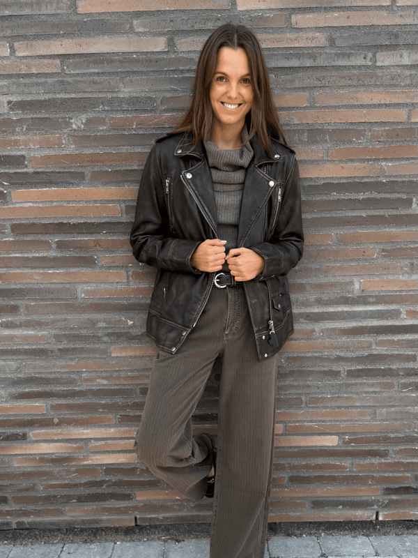 Notyz Oversized Biker Jacket Walnut