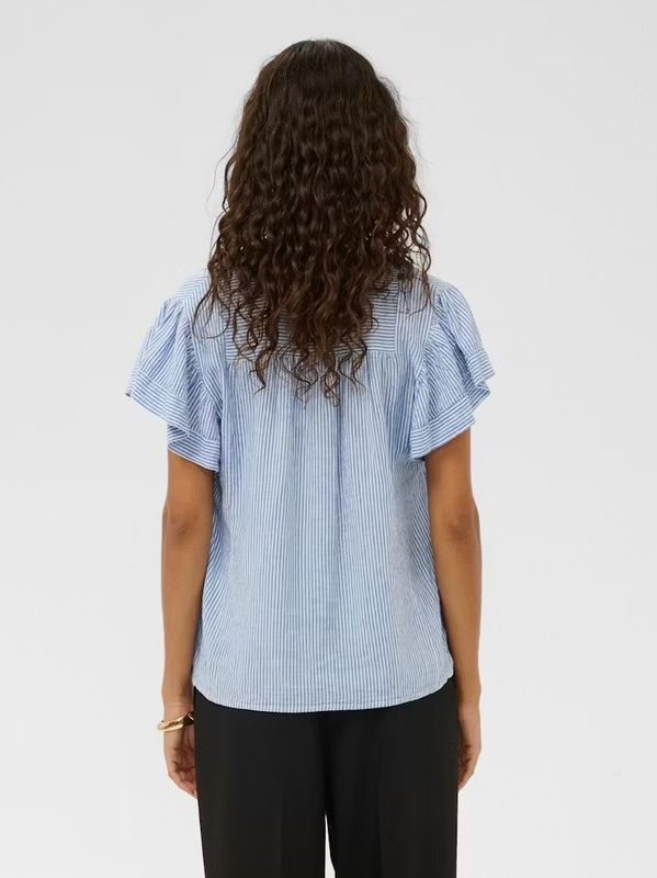 Soaked in Luxury Aria Blouse Regatta and White Stripe