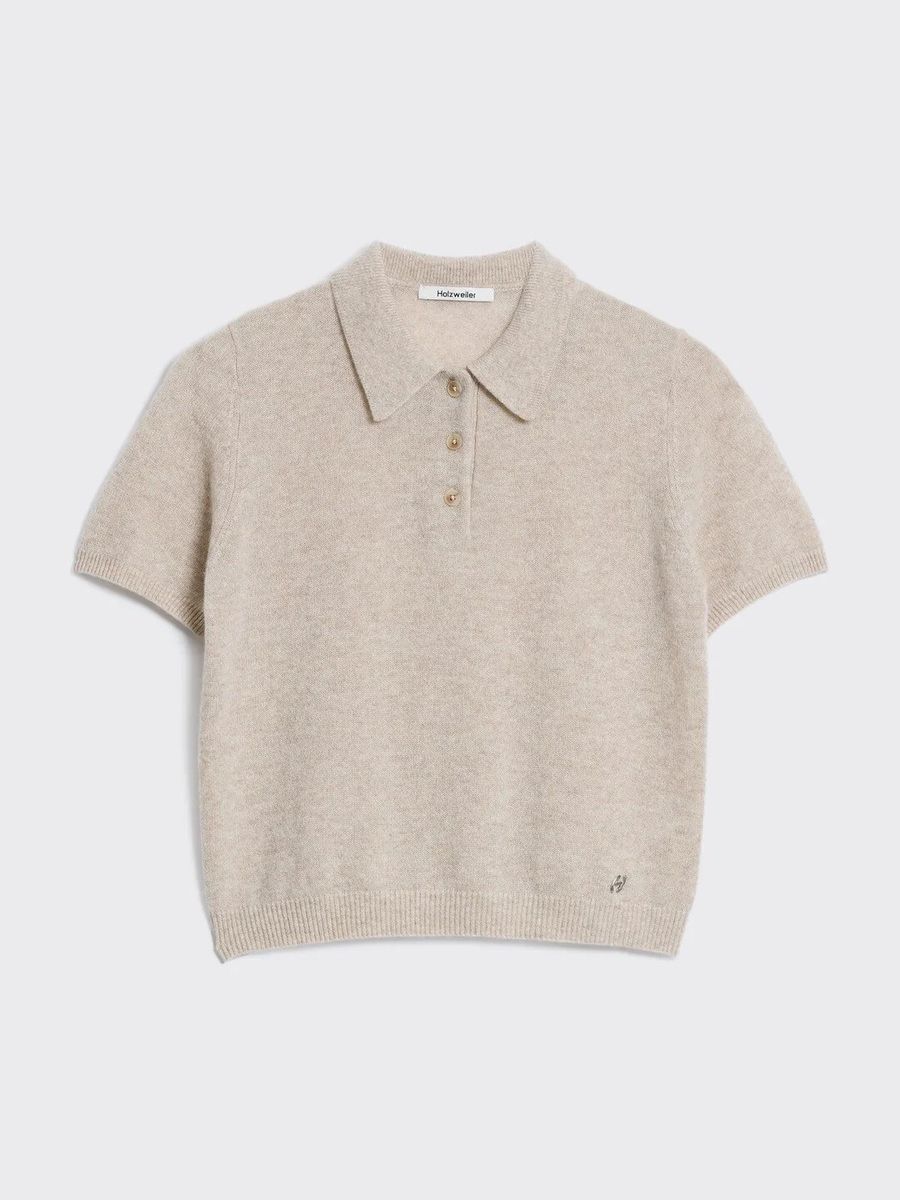 Holzweiler Cashmere Short Sleeve Polo Sand