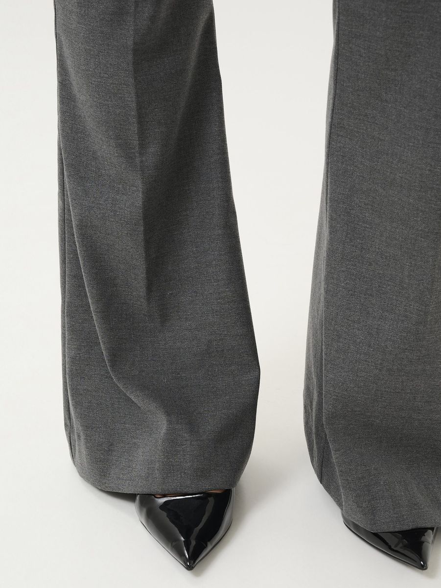 Gestuz Paula Melange HW Flared Pants Dark Grey Melange