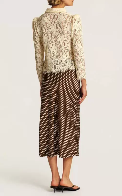 By TiMo Satin Skirt Blush Dots