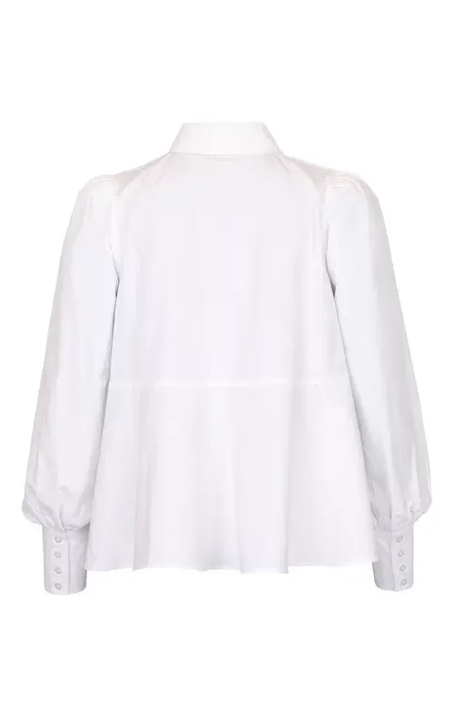 By TiMo Poplin Peplum Blouse White