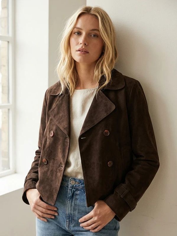  Notyz Paris Suede Trenchcoat Dark Chocolate Brown