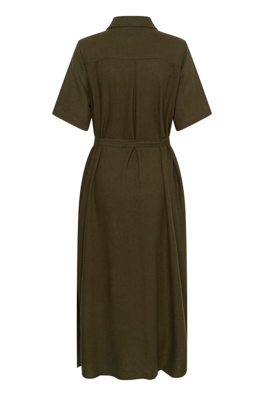 My Essential Wardrobe Dias SS Boxy Shirtdress Forest Night