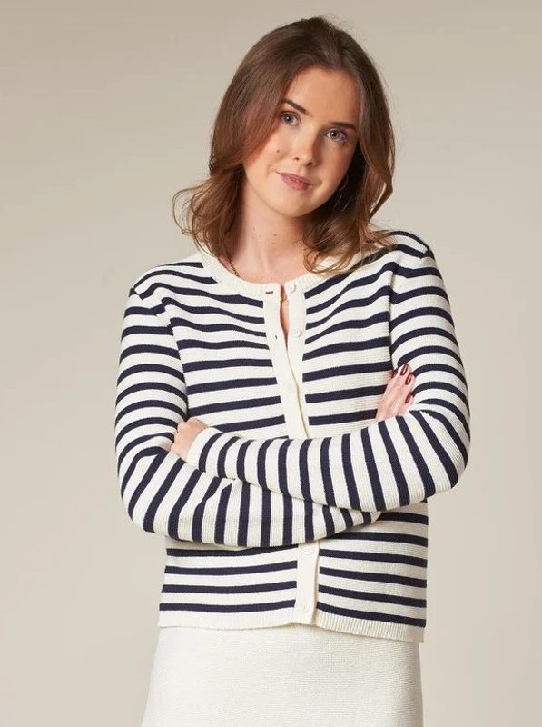 Arnie Says Bella Links Stripe Cream/Dk Navy