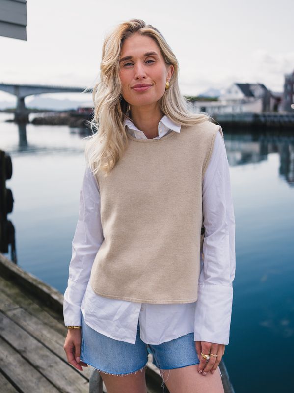 RAUS Ina Emma Vest Oatmeal Melange
