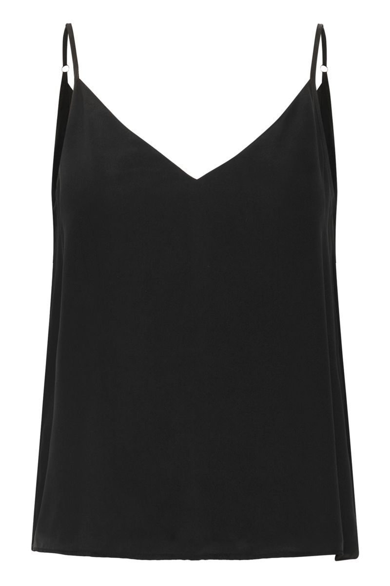 My Essential Wardrobe Silk Strap Top Black