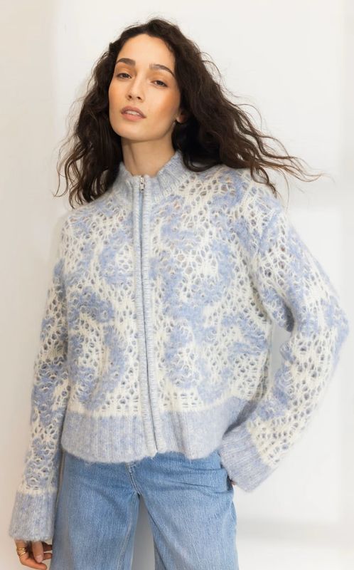 Camilla Pihl Briana Zip Knit Light Blue