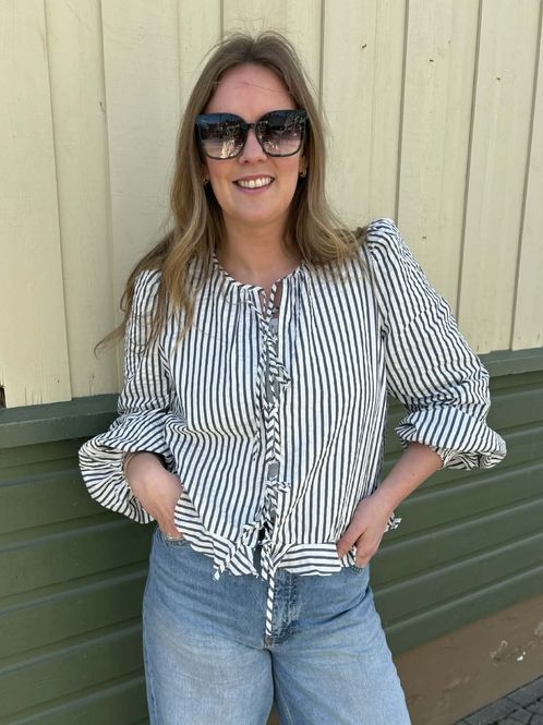 Hovedbilde By TiMo Seersucker Bow Blouse ...