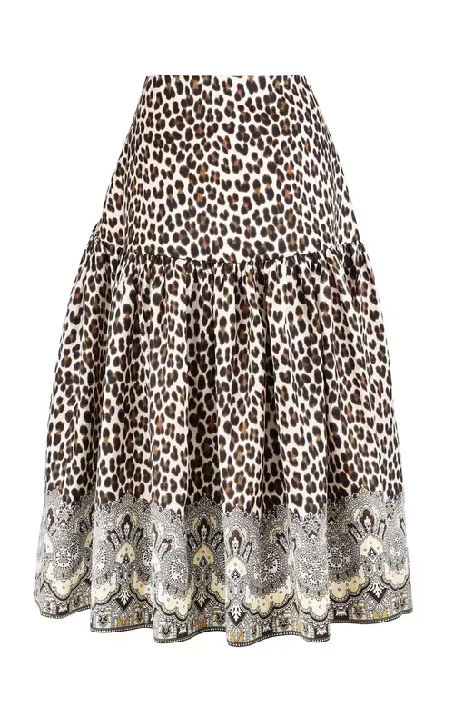 By TiMo Taffeta Midi Skirt Wild Paisley
