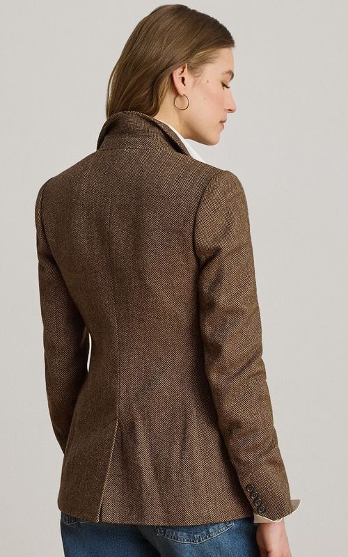 Lauren RL Bonaro Woven Blazer Brown/Tan Multi