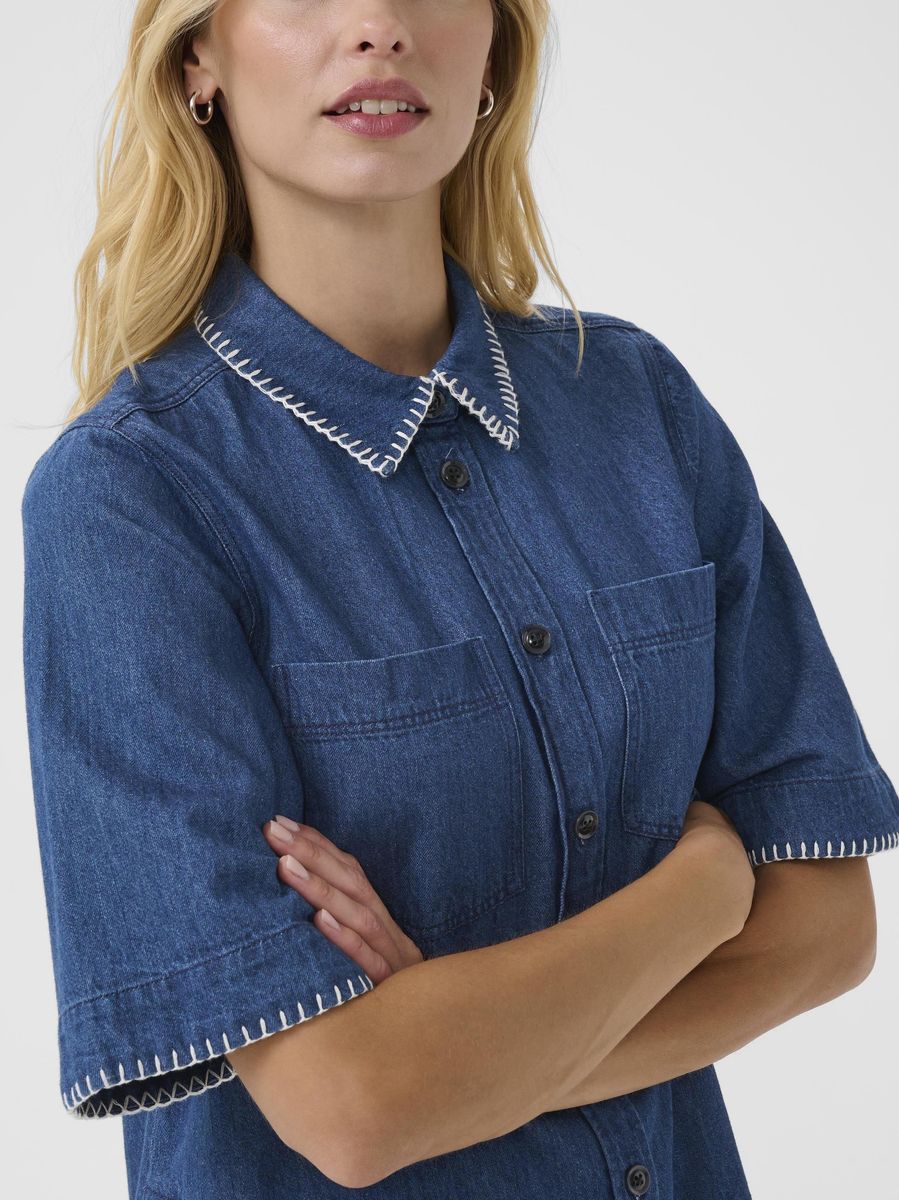 Part Two Sardia Dress Medium Blue Stitch