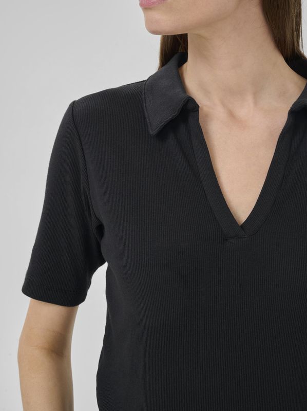 My Essential Wardrobe Mandy Polo Tee Black