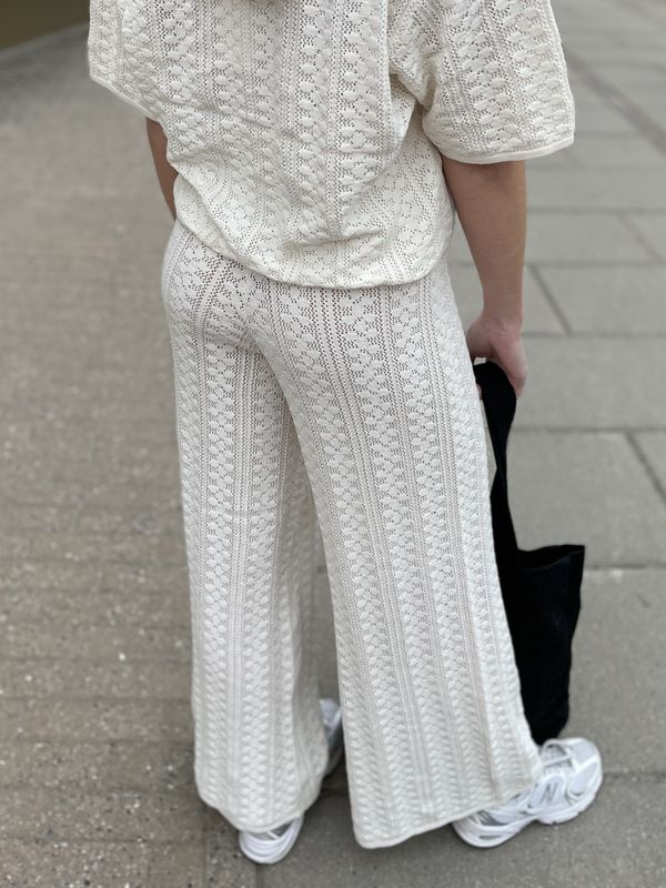 Holzweiler Thiril Crochet Knit Trousers White