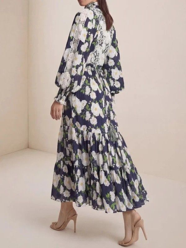 By TiMo Cotton Slub Midi Dress Bright Garden