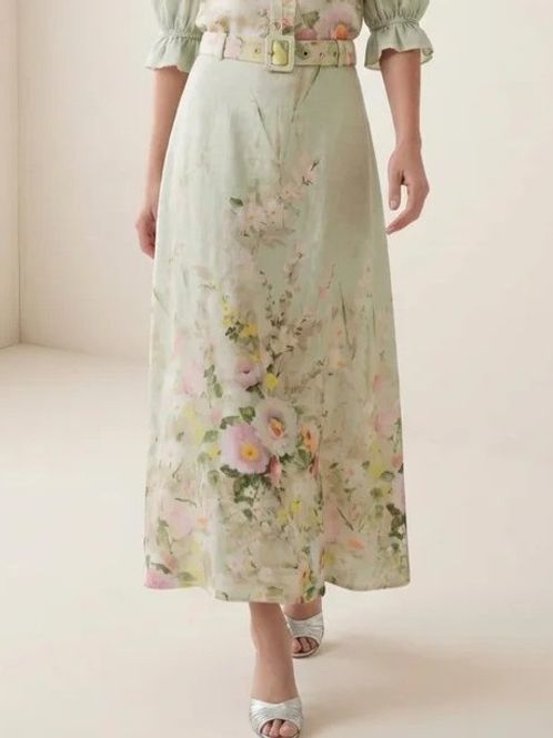Hovedbilde By TiMo Linen Maxi Skirt ...