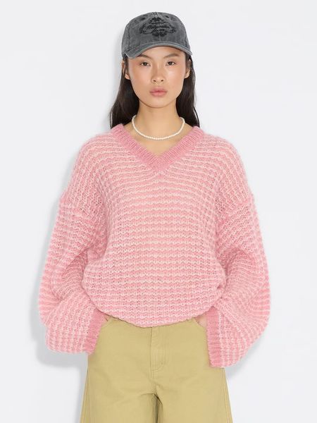 Hovedbilde Holzweiler Boxy V-Neck Pink ...