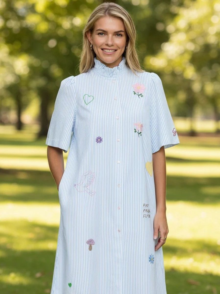 Nümph Ashley Embroidery Dress Airy Blue