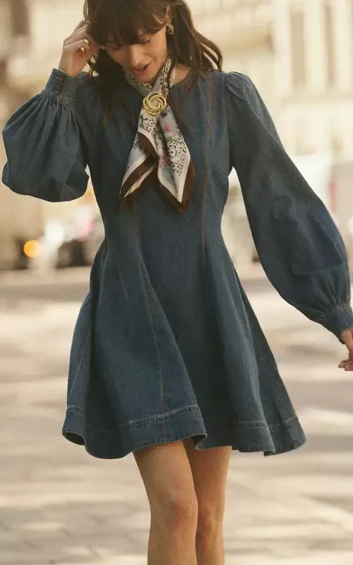 By TiMo Denim Fitted Dress French Blue