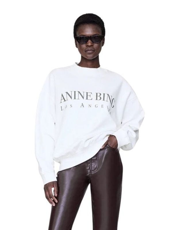 Anine Bing Jaci Sweatshirt Los Angeles Ivory