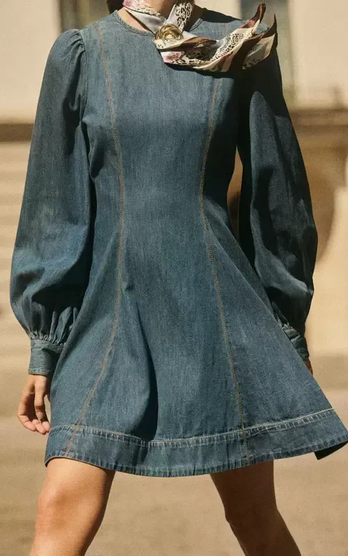 By TiMo Denim Fitted Dress French Blue
