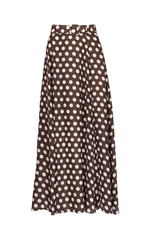 By TiMo Striped Organza Maxi Skirt Dots