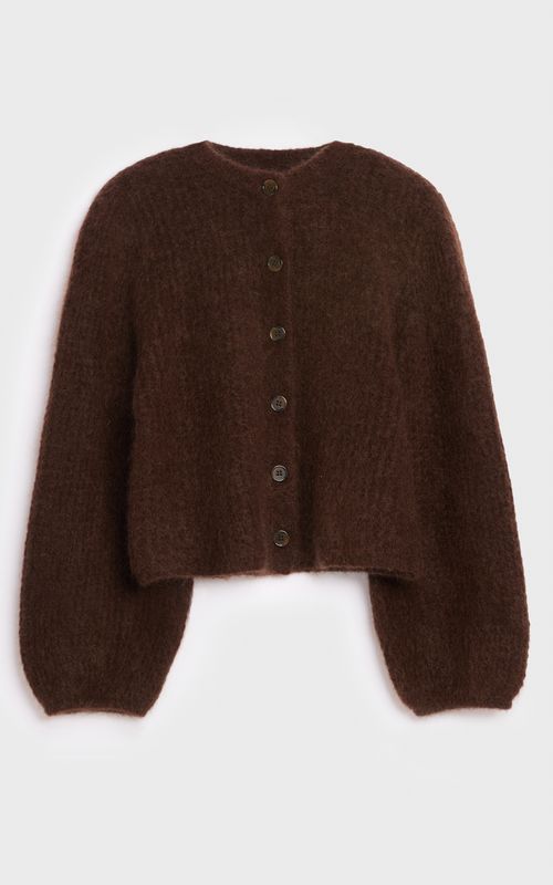 AKS Label Sofia Mohair Cardigan Espresso