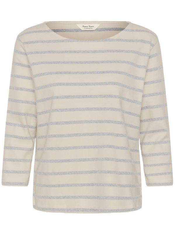 Part Two Nela Top Eggnog/Grey Stripe