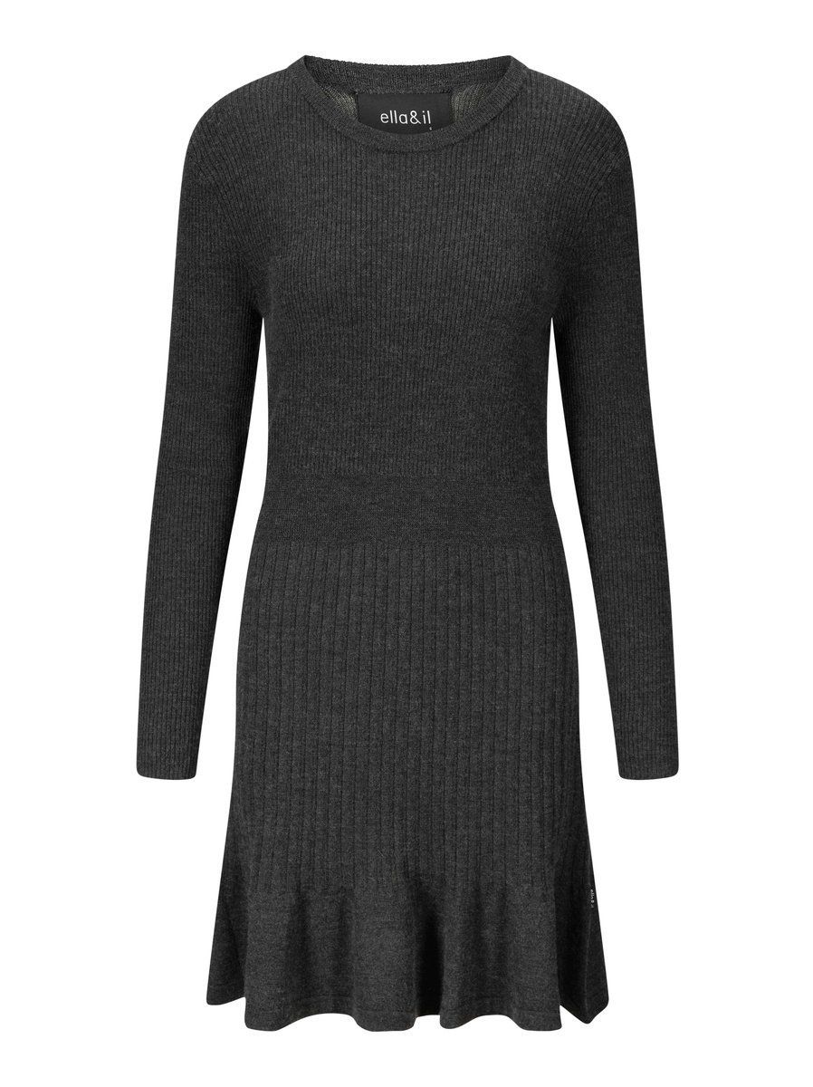 ella&il Oline Merino Dress Dark Grey Melange