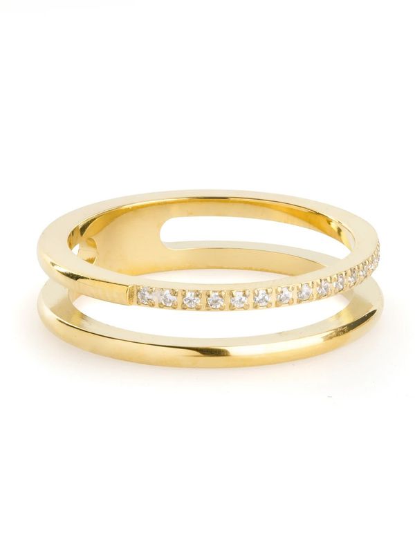 Timi Melissa Duo Crystal Ring Stainless Steel